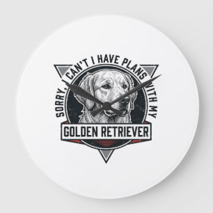 Golden Retriever Sorry I Have Plans Hunde Liebhabe Große Wanduhr