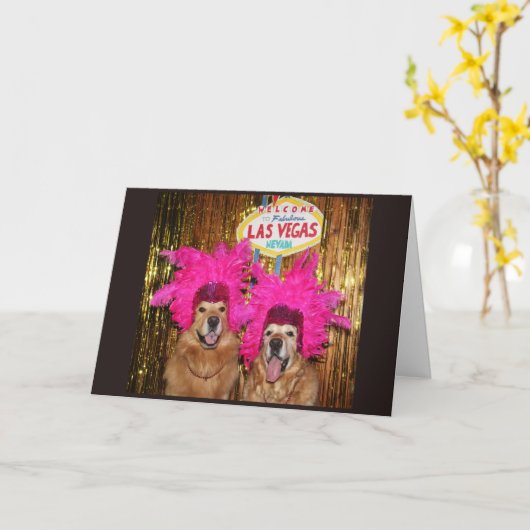 Golden Retriever spannende Showgirls Geburtstag Karte (Gelbe Blume)