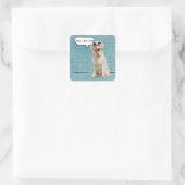 Golden Retriever Spaß Quadratischer Aufkleber (Tasche)