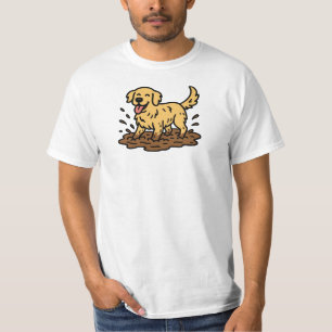 Golden Retriever spielt im Schlamm T-Shirt