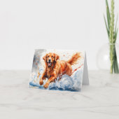 Golden Retriever Splash Frische Pasta machen Karte (Vorderseite)