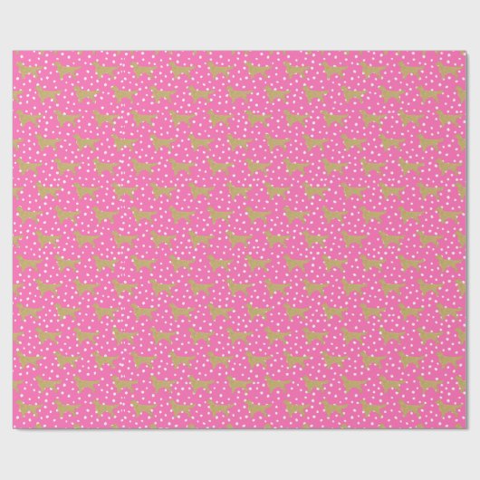 Golden Retriever Spotty Snow Dog Pattern Geschenkpapier (Flach)