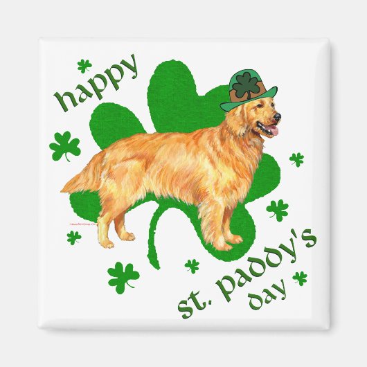 Golden Retriever St Paddy's Day Magnet (Vorne)