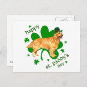 Golden Retriever St Paddy's Day Postkarte (Vorne/Hinten)