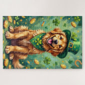 Golden Retriever St Patrick’s Day Lucky Dog Puzzle (Horizontal)