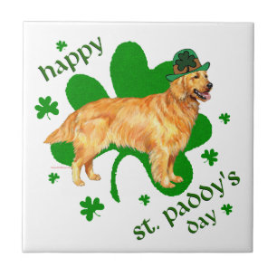 Golden Retriever St. Patrick's Day Fliese