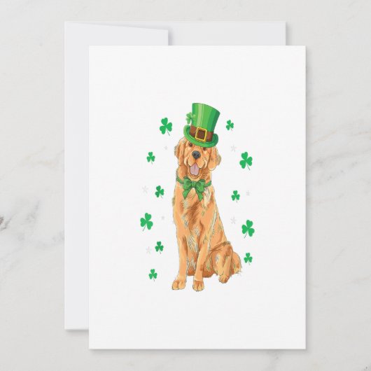 Golden Retriever St Patricks Day Funny Dog Lover Ankündigung (Vorderseite)