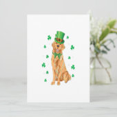 Golden Retriever St Patricks Day Funny Dog Lover Ankündigung (Stehend Vorderseite)