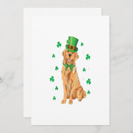 Golden Retriever St Patricks Day Funny Dog Lover Ankündigung (Vorne/Hinten)