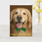 Golden Retriever St. Patrick's Day Karte (Gelbe Blume)