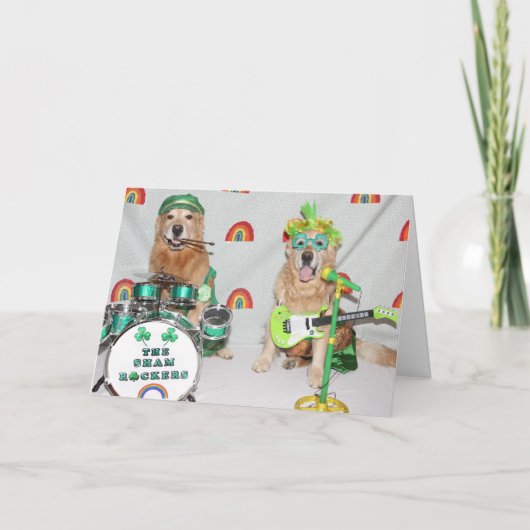 Golden Retriever St. Patrick's Day Shamrockers Karte (Vorderseite)
