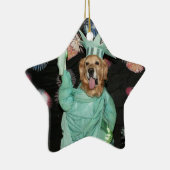 Golden Retriever Statue of Liberty Keramikornament (Rechts)