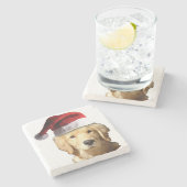 Golden Retriever Steinuntersetzer (Seitenansicht)