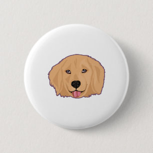 Golden Retriever Sticker Button