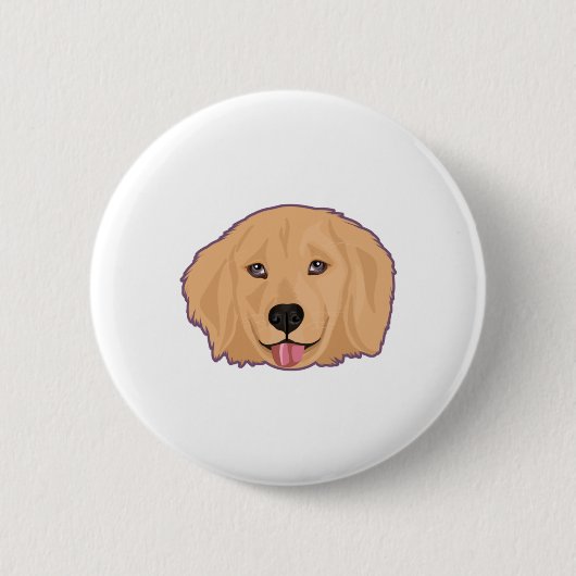 Golden Retriever Sticker Button (Vorderseite)
