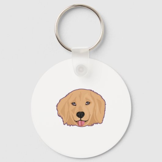 Golden Retriever Sticker Schlüsselanhänger (Vorderseite)