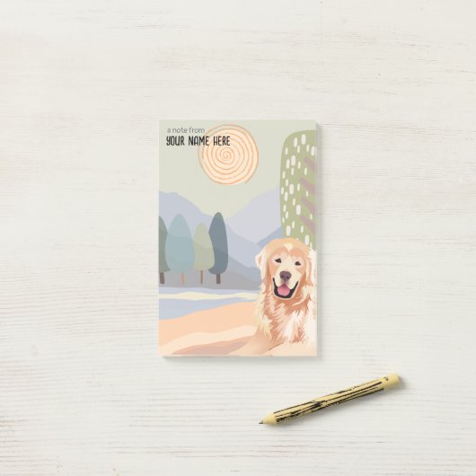 GOLDEN RETRIEVER Sticky Notes Post-it Klebezettel (Auf Schreibtisch)