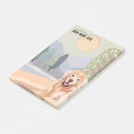 GOLDEN RETRIEVER Sticky Notes Post-it Klebezettel (angewinkelt)