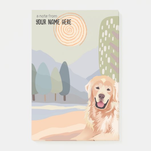 GOLDEN RETRIEVER Sticky Notes Post-it Klebezettel (Vorderseite)