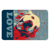 Golden Retriever Stilisierte Liebe Magnet (Horizontal)