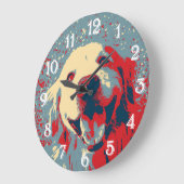 Golden Retriever Stilvoll Gezeichnet Große Wanduhr (Winkel)