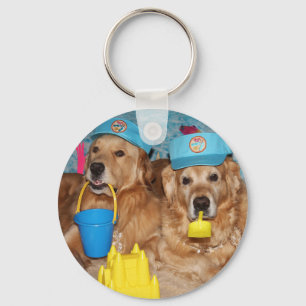 Golden retriever-Strand-Gammler Schlüsselanhänger