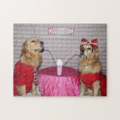 Golden Retriever Strawberry Milkshake Puzzle (Horizontal)