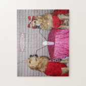 Golden Retriever Strawberry Milkshake Puzzle (Vertikal)