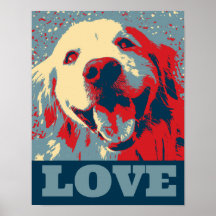 Golden Retriever Stylisierte Liebe Poster
