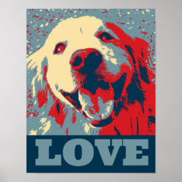 Golden Retriever Stylisierte Liebe Poster