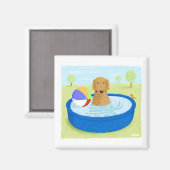 Golden Retriever "Summertime" Magnet (Vorderseite/Rückseite)