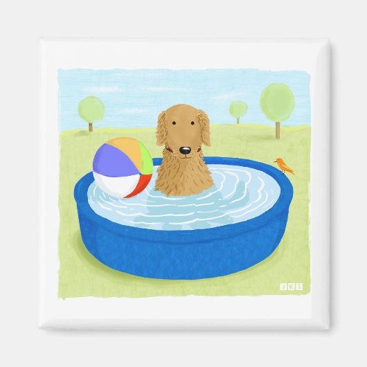 Golden Retriever "Summertime" Magnet (Vorne)