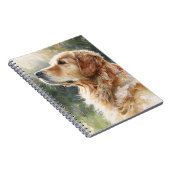 Golden Retriever Sunlit Portrait Notebook Notizblock (Rechte Seite)