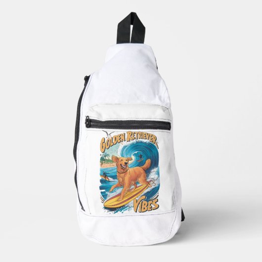 Golden Retriever Surfparadies Crossbody Bag (Vorderseite)