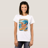 Golden Retriever Surfparadies T-Shirt (Vorne ganz)