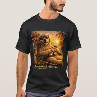 Golden Retriever T-Shirt Strand-Modus aktiviert