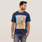 Golden retriever T-shirt with Paw print Tシャツ (Vorne ganz)