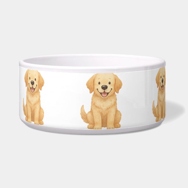 Golden Retriever Tasse - Niedlicher Wasserfarbenfr Napf (Vorderseite)