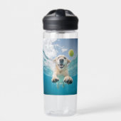 Golden Retriever Tauchen Tennis Ball Unterwasser Trinkflasche (Vorderseite)