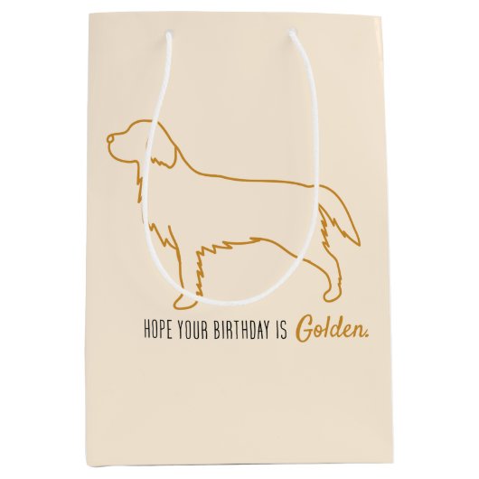 Golden Retriever Tissue Paper Mittlere Geschenktüte (Vorderseite)