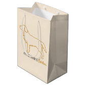 Golden Retriever Tissue Paper Mittlere Geschenktüte (Rückseite Schrägansicht)