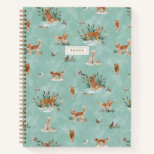 GOLDEN RETRIEVER TOILETTE Aqua Notizblock