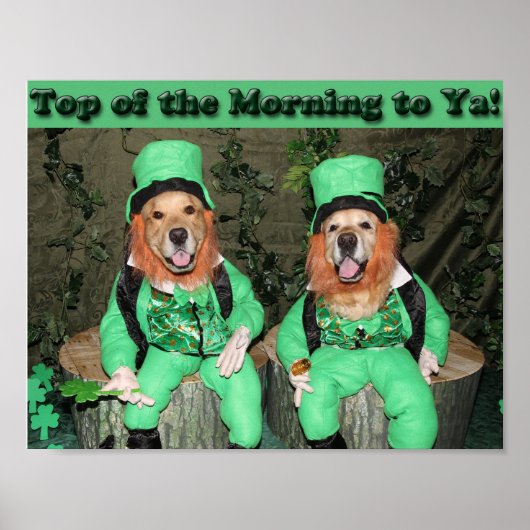Golden Retriever Top of the Morning Leprechuns Poster (Vorne)