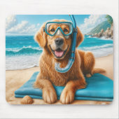 Golden Retriever Tragegerät Scuba Diving Gear Mousepad (Vorne)