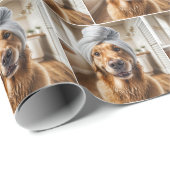 Golden Retriever Tragen ein Handtuch Turban Geschenkpapier (Rolleneckpunkt)