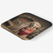 Golden Retriever Tragen ein rotes, müdes Shirt Pappteller (Gewinkelt)