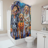 Golden Retriever Trick-or-Treating Halloween Duschvorhang (Beispiel)