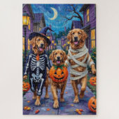 Golden Retriever Trick-or-Treating Halloween Puzzle (Vertikal)