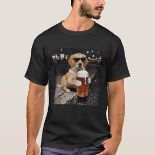 Golden Retriever trinkt Bier rauchendes Tier Meme T-Shirt