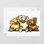 Golden Retriever Trio Postkarte (Vorne/Hinten)
